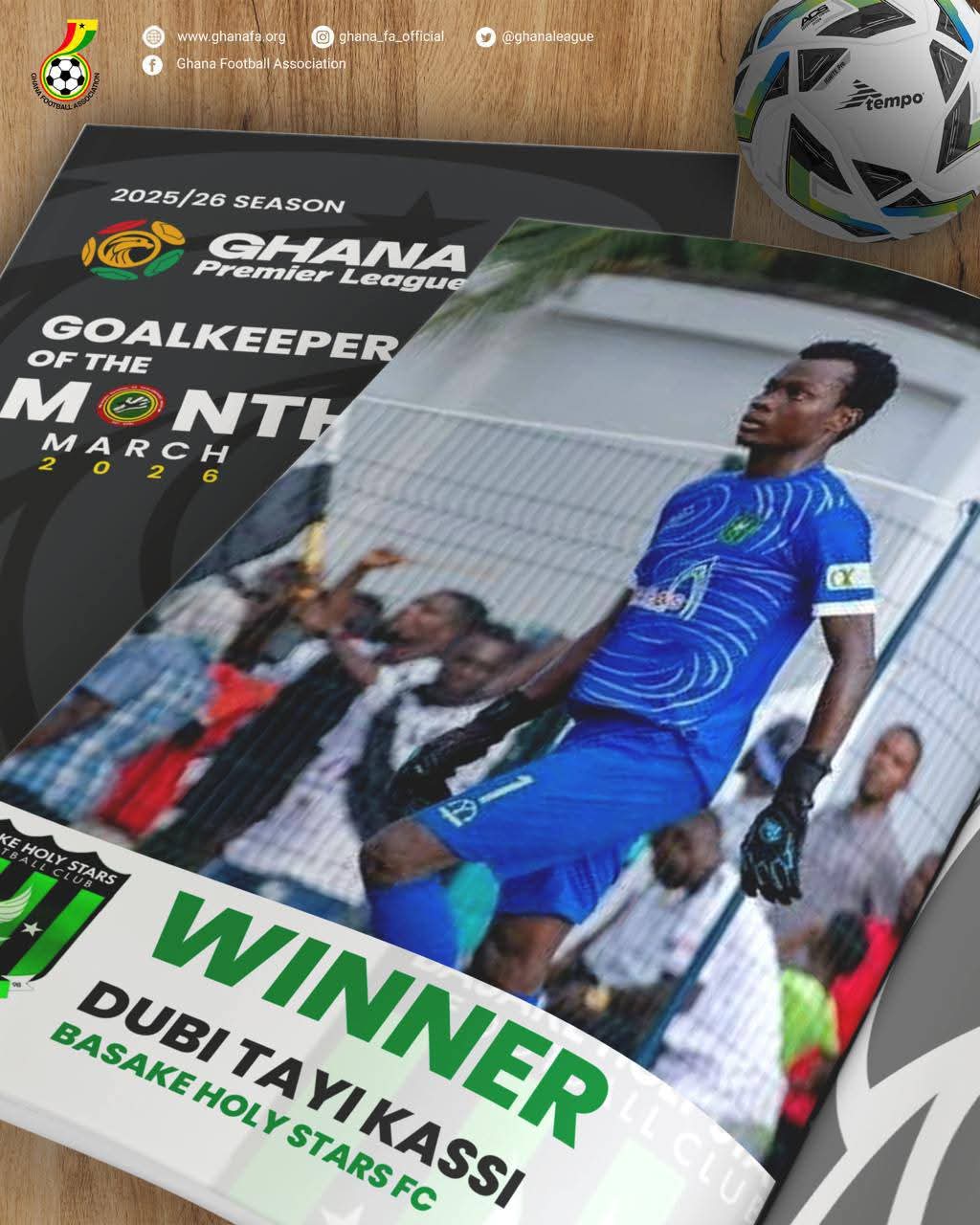 Dubi Tayi Crowned GPL Goalkeeper of the Month After Impressive March Form